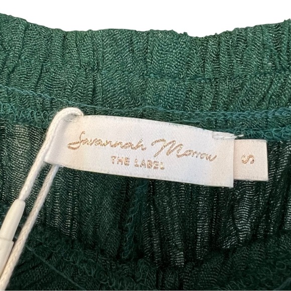 Savannah Morrow Tayen Relaxed Pants Emerald Green Small NWT Beach Resort Coastal - Picture 3 of 6